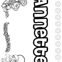 Annette - Coloring page - NAME coloring pages - GIRLS NAME coloring pages - A names for girls coloring sheets