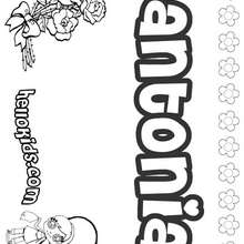 Antonia - Coloring page - NAME coloring pages - GIRLS NAME coloring pages - A names for girls coloring sheets