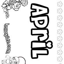 April - Coloring page - NAME coloring pages - GIRLS NAME coloring pages - A names for girls coloring sheets