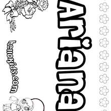 Ariana - Coloring page - NAME coloring pages - GIRLS NAME coloring pages - A names for girls coloring sheets
