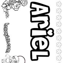Ariel - Coloring page - NAME coloring pages - GIRLS NAME coloring pages - A names for girls coloring sheets
