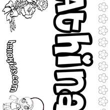 Athina - Coloring page - NAME coloring pages - GIRLS NAME coloring pages - A names for girls coloring sheets