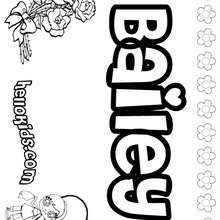 Bailey - Coloring page - NAME coloring pages - GIRLS NAME coloring pages - B names for girls coloring sheets