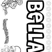 Bella - Coloring page - NAME coloring pages - GIRLS NAME coloring pages - B names for girls coloring sheets