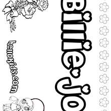 Billie-Jo - Coloring page - NAME coloring pages - GIRLS NAME coloring pages - B names for girls coloring sheets