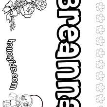 Breanna - Coloring page - NAME coloring pages - GIRLS NAME coloring pages - B names for girls coloring sheets