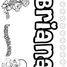 Briana - Coloring page - NAME coloring pages - GIRLS NAME coloring pages - B names for girls coloring sheets