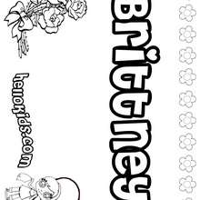Brittney - Coloring page - NAME coloring pages - GIRLS NAME coloring pages - B names for girls coloring sheets