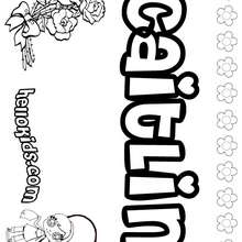 Caitlin - Coloring page - NAME coloring pages - GIRLS NAME coloring pages - C names for girls coloring sheets