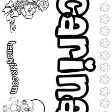 Carina - Coloring page - NAME coloring pages - GIRLS NAME coloring pages - C names for girls coloring sheets