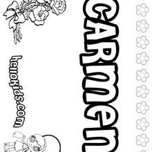 Carmen - Coloring page - NAME coloring pages - GIRLS NAME coloring pages - C names for girls coloring sheets