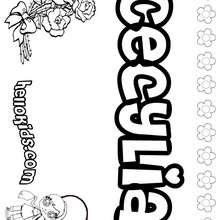 Cecylia - Coloring page - NAME coloring pages - GIRLS NAME coloring pages - C names for girls coloring sheets