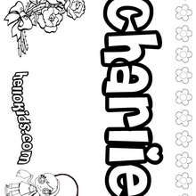 Charlie - Coloring page - NAME coloring pages - GIRLS NAME coloring pages - C names for girls coloring sheets