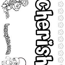Cherish - Coloring page - NAME coloring pages - GIRLS NAME coloring pages - C names for girls coloring sheets