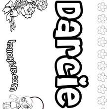 Darcie - Coloring page - NAME coloring pages - GIRLS NAME coloring pages - D names for GIRLS free coloring sheets