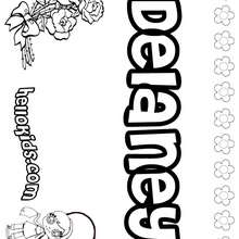 Delaney - Coloring page - NAME coloring pages - GIRLS NAME coloring pages - D names for GIRLS free coloring sheets