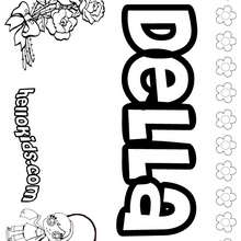 Della - Coloring page - NAME coloring pages - GIRLS NAME coloring pages - D names for GIRLS free coloring sheets