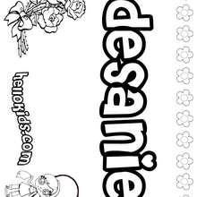 Desanie - Coloring page - NAME coloring pages - GIRLS NAME coloring pages - D names for GIRLS free coloring sheets
