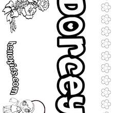 Dorcey - Coloring page - NAME coloring pages - GIRLS NAME coloring pages - D names for GIRLS free coloring sheets