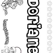 Doriane - Coloring page - NAME coloring pages - GIRLS NAME coloring pages - D names for GIRLS free coloring sheets