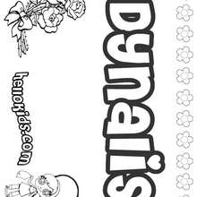 Dynalis - Coloring page - NAME coloring pages - GIRLS NAME coloring pages - D names for GIRLS free coloring sheets