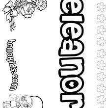 Eleanor - Coloring page - NAME coloring pages - GIRLS NAME coloring pages - E names for girls coloring book