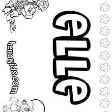 Elle - Coloring page - NAME coloring pages - GIRLS NAME coloring pages - E names for girls coloring book