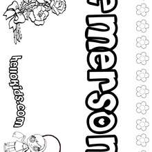 Emerson - Coloring page - NAME coloring pages - GIRLS NAME coloring pages - E names for girls coloring book