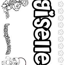 Giselle - Coloring page - NAME coloring pages - GIRLS NAME coloring pages - G names for GIRLS online coloring books