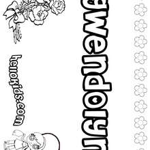 Gwendolyn - Coloring page - NAME coloring pages - GIRLS NAME coloring pages - G names for GIRLS online coloring books