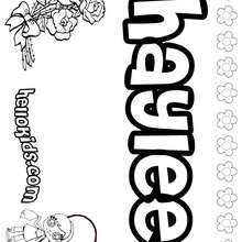 Haylee - Coloring page - NAME coloring pages - GIRLS NAME coloring pages - H names for GIRLS online coloring book