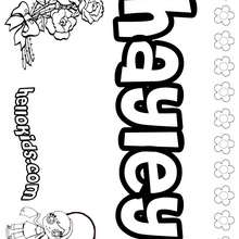 Hayley - Coloring page - NAME coloring pages - GIRLS NAME coloring pages - H names for GIRLS online coloring book