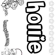 Hollie - Coloring page - NAME coloring pages - GIRLS NAME coloring pages - H names for GIRLS online coloring book