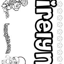 Irelyn - Coloring page - NAME coloring pages - GIRLS NAME coloring pages - I GIRLS names coloring book for free