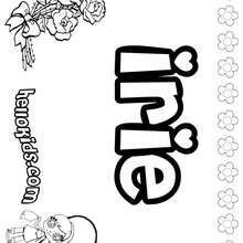 Irie - Coloring page - NAME coloring pages - GIRLS NAME coloring pages - I GIRLS names coloring book for free
