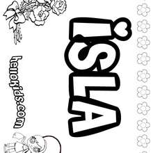Isla - Coloring page - NAME coloring pages - GIRLS NAME coloring pages - I GIRLS names coloring book for free
