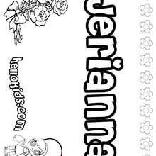 Jerianna - Coloring page - NAME coloring pages - GIRLS NAME coloring pages - J names for girls coloring pages