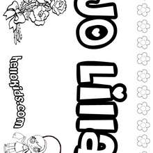 Jo Lilla - Coloring page - NAME coloring pages - GIRLS NAME coloring pages - J names for girls coloring pages
