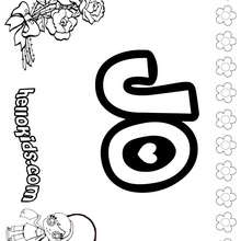 Jo - Coloring page - NAME coloring pages - GIRLS NAME coloring pages - J names for girls coloring pages