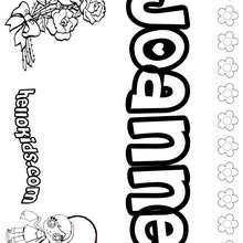 Joanne - Coloring page - NAME coloring pages - GIRLS NAME coloring pages - J names for girls coloring pages
