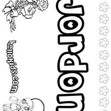 Jordon - Coloring page - NAME coloring pages - GIRLS NAME coloring pages - J names for girls coloring pages
