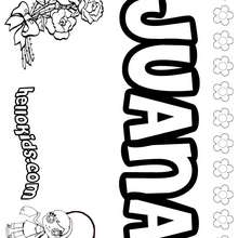 Juana - Coloring page - NAME coloring pages - GIRLS NAME coloring pages - J names for girls coloring pages