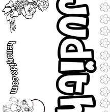 Judith - Coloring page - NAME coloring pages - GIRLS NAME coloring pages - J names for girls coloring pages