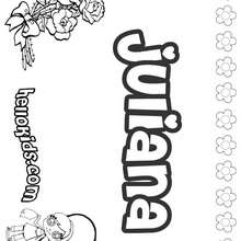 Juliana - Coloring page - NAME coloring pages - GIRLS NAME coloring pages - J names for girls coloring pages