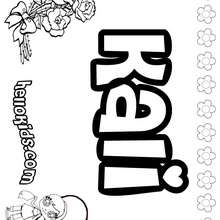 Kali - Coloring page - NAME coloring pages - GIRLS NAME coloring pages - K names for girls coloring posters