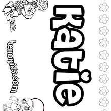 Katie - Coloring page - NAME coloring pages - GIRLS NAME coloring pages - K names for girls coloring posters