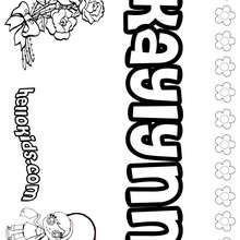 Kaylynn - Coloring page - NAME coloring pages - GIRLS NAME coloring pages - K names for girls coloring posters