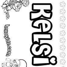 Kelsi - Coloring page - NAME coloring pages - GIRLS NAME coloring pages - K names for girls coloring posters