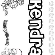 Kendra - Coloring page - NAME coloring pages - GIRLS NAME coloring pages - K names for girls coloring posters