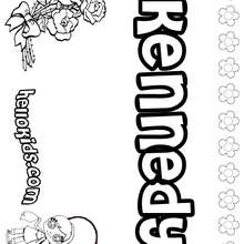 Kennedy - Coloring page - NAME coloring pages - GIRLS NAME coloring pages - K names for girls coloring posters